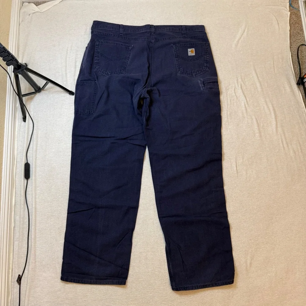 Carhartt Work Pants Men 42x34 Navy FR Flame Resistant Canvas Lot of 2 FRB159-DNY